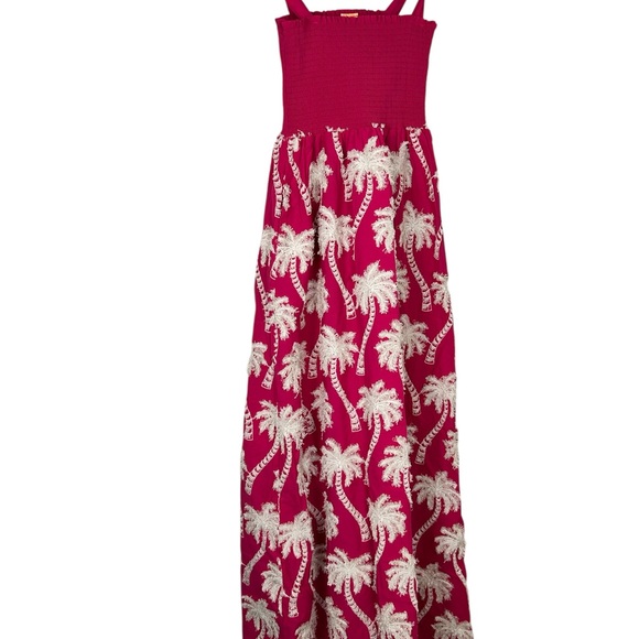 Agua Bendita Pink and White Palm Print Dress SZ small - Picture 5 of 9